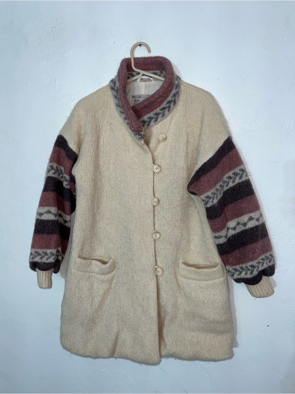 Icelandic Wool Knit Lined Coat Vintage Hilda Ltd. made in Iceland Women’s